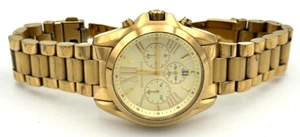 Michael Kors MK-5605 10 Atm Women's Bradshaw Gold Tone Analogue Watch - Picture 1 of 9
