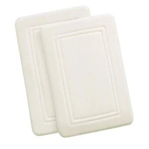 Truly Calm HeiQ antimikrobieller Memory Foam 2er Set 17x24 Elfenbein Badteppich - Bild 1 von 1