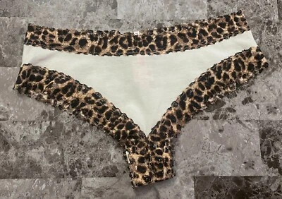 NUEVO CON ETIQUETAS BRAGAS VICTORIA'S SECRET ROSA L BLANCO LEOPARDO GUEPARDO ENCAJE RARAS CHEEKSTER Foto 1 de 3