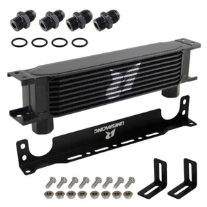 Aluminum Universal 9 Row G1/2" 248MM Oil Cooler+2PCS AN8 & AN10 Fittings+Bracket - Picture 1 of 10