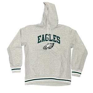 NFL Philadelphia "Eagles" Head bestickter grauer Hoodie Large Einzelhandel $ 85 neu ohne Etikett - Bild 1 von 8
