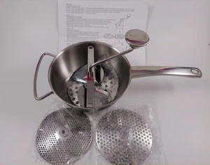 Weston Stainless Steel Food Mill 2 Quart Sieve With 3 Discs Fine, Medium, Coarse - Picture 1 of 6