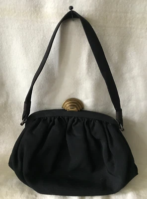 Bolso de Mano Muñeca Vintage Tela Años 40 Cóctel con Cierre Art Deco Forrado Cartera Damas Foto 1 de 4