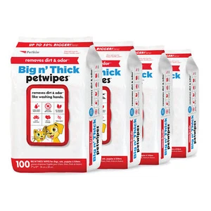 Petkin Pet Wipes Big 'n Thick Extra Large Pet Wipes - 4 Pack - Picture 1 of 7