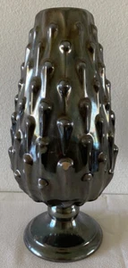 DERUTA ITALY VINTAGE MID CENTURY CERAMIC POTTERY VASE GRAY SILVER METALLIC - Picture 1 of 8