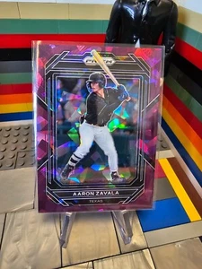 2023 Panini Prizm Aaron Zavala Purple Cracked Ice RC #14 Rangers - Bild 1 von 2