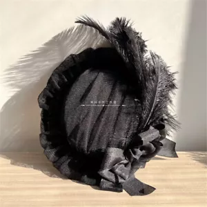 Victorian Lady Hat with bow Gothic Women Hat Classic Gothic Lolita Girls Hat - Picture 1 of 18