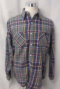 Vintage Big Mac Shirt Men Large Tall Plaid Flannel Workwear Heavyweight JCPenney - Picture 1 of 4