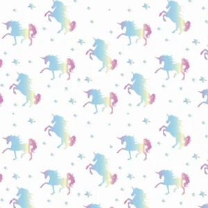100% Cotton Digital Fabric Oh Sew Rainbow Unicorns & Stars 140cm Wide - Picture 1 of 1