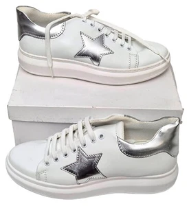 SOLEA Comfort White Quilted Low Top Lace Up Sneaker Shoe EU 41 UK 8 UVP 69€ - Bild 1 von 8