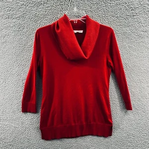 Spense Womens Top Small Red Knit 3/4 Sleeve Cowl Neck Pullover Shirt - Picture 1 of 10