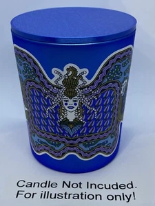 Hausgemachter Kerzendeckel, seidenblau für 190g Diptyque Baume D'Ambre. Siehe Beschreibung - Bild 1 von 4