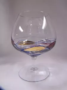 Portacandele Vetro Colorato Piedi Snifter Colorati Vetro Accenti Oro Decorativo - Foto 1 di 6