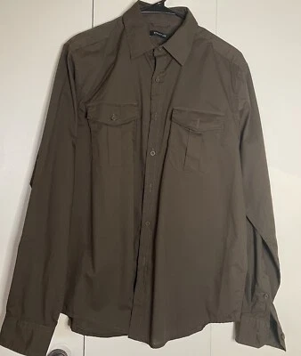 Structure M Long Sleeve Men’s Brown Button Down Shirt - Image 1 of 4