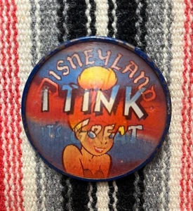 Vintage Early 60s Disneyland / TINKERBELL Lenticular 2 1/2" Flasher  PINBACK - Picture 1 of 6