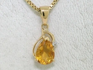 Citrin Anhänger 585 Gelbgold 14Kt Gold natürlicher Citrin 1 Brillant - Bild 1 von 5