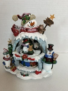 Christmas “Jingle Bells” Wind-Up Snowmen Musical and Animated 7x6”Music Box EUC - Picture 1 of 10