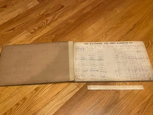 RARE VINTAGE BALTIMORE AND OHIO RAILROAD CO. CONDUCTORS LEDGER ALBUM 1940s? - Picture 1 of 9