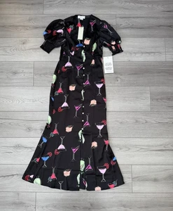 Never fully dressed cocktail print dress slit detail size UK6 - Picture 1 of 5