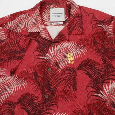 Tommy Bahama Hawaiian Shirt Mens XL Collegiate Series USC Standard Fit Silk camp - Image 1 of 4
