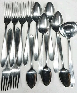 WMF Cromargan Germany Shadow point Flatware Lot 14 Pc - Picture 1 of 3