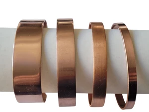 Reines echtes Rohkupfer Manschette Armband Rohlinge 1/4" 3/8" 1/2" breit glatt Zum Selbermachen Manschette - Bild 1 von 18