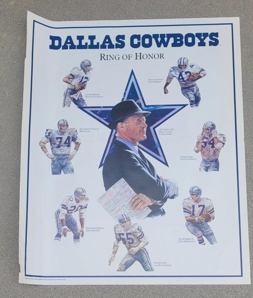 ¡¡¡HERMOSO PÓSTER VINTAGE ANILLO DE HONOR DE DALLAS COWBOYS!!!! Foto 1 de 1