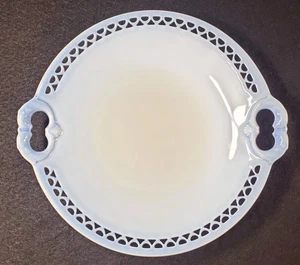 Bing & Grondahl 6165 Blue Pierced Edge Handled Cake Plate Copenhagen Denmark - Picture 1 of 5