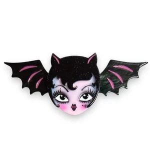 Lily the Vamp Brooch by Miss Fluff x Lipstick & Chrome - Picture 1 of 5