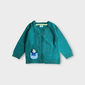 Unbranded Green Knit Dog Applique Pocket Cardigan - Picture 1 of 4