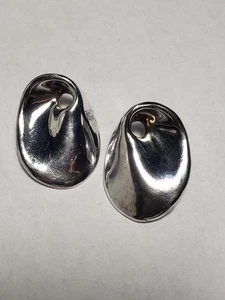 Bat-Ami Electroform Sterling Silver Clip On High Polish Earrings - Picture 1 of 13