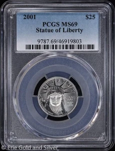 2001 $25 1/4 oz Platinum Eagle PCGS MS 69 | Uncirculated UNC BU - Picture 1 of 4