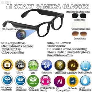 Expert use AI smart glasses with camera and bluetooth and glasses case - Picture 1 of 33