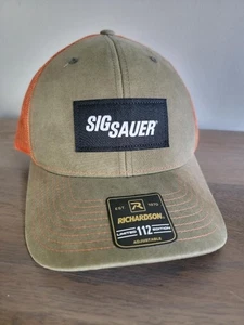 SIG SAUER Richardson 112 Edición Limitada Caqui Brunt Naranja Malla Camionero Gorra Sombrero - Imagen 1 de 9