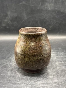 "Jarrón/jarrón vintage de cerámica artística de gres artesanal 4""x 3,5""" - Imagen 1 de 10