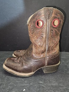 Ariat Cowboy Western Stiefel braun kurz eckige Zehenpartie rustikal Rodeo Stil Kinder Gr. 13 - Bild 1 von 12