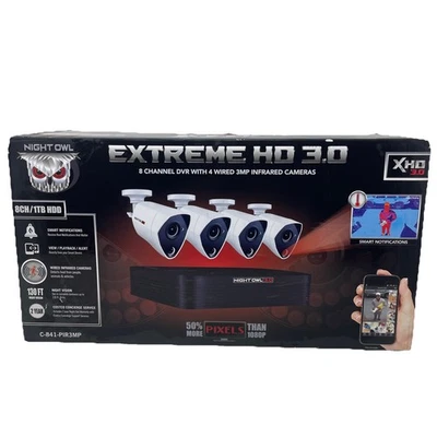 Night Owl C841PIR3MP Indoor/Outdoor 4 3MP Wired Infrared Security Camera System - Image 1 of 4