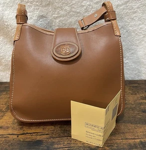 Vintage Dooney & Bourke Crossbody Bag Saddle Smooth Leather Brown - Bild 1 von 15