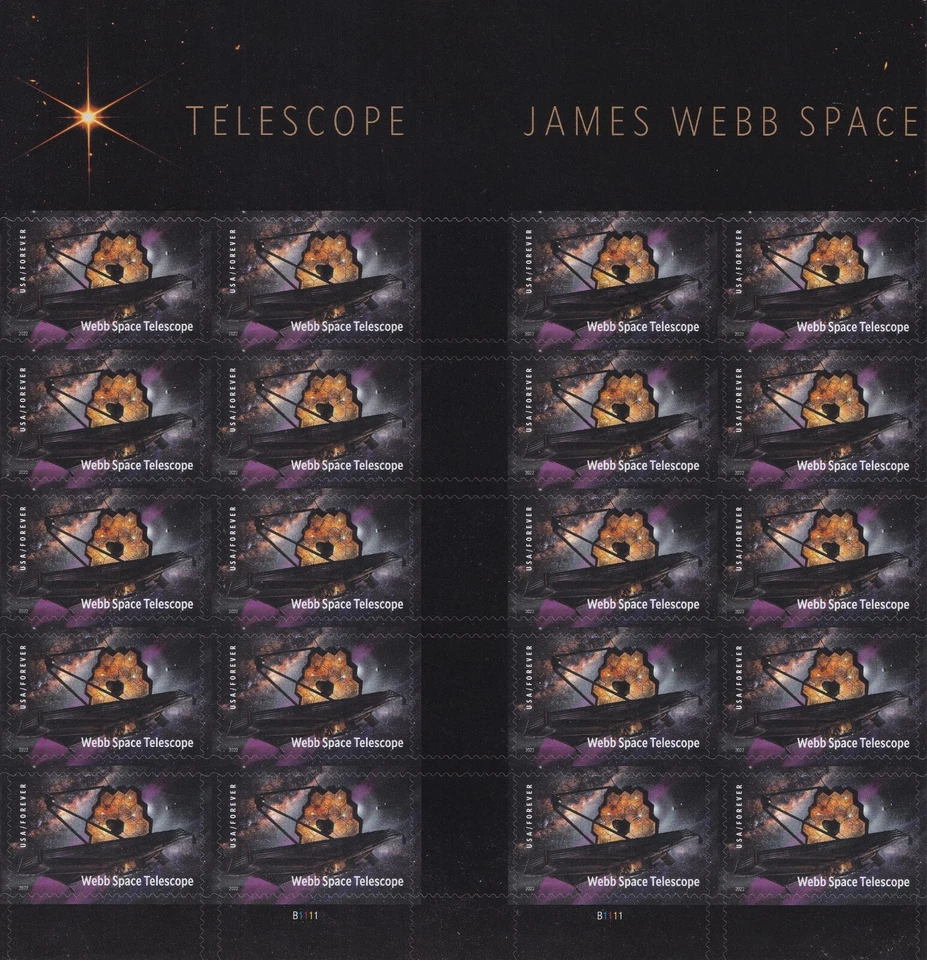 US 5720 James Webb Space Telescope F vert gutter block 20 MNH 2022 - Image 1 of 1