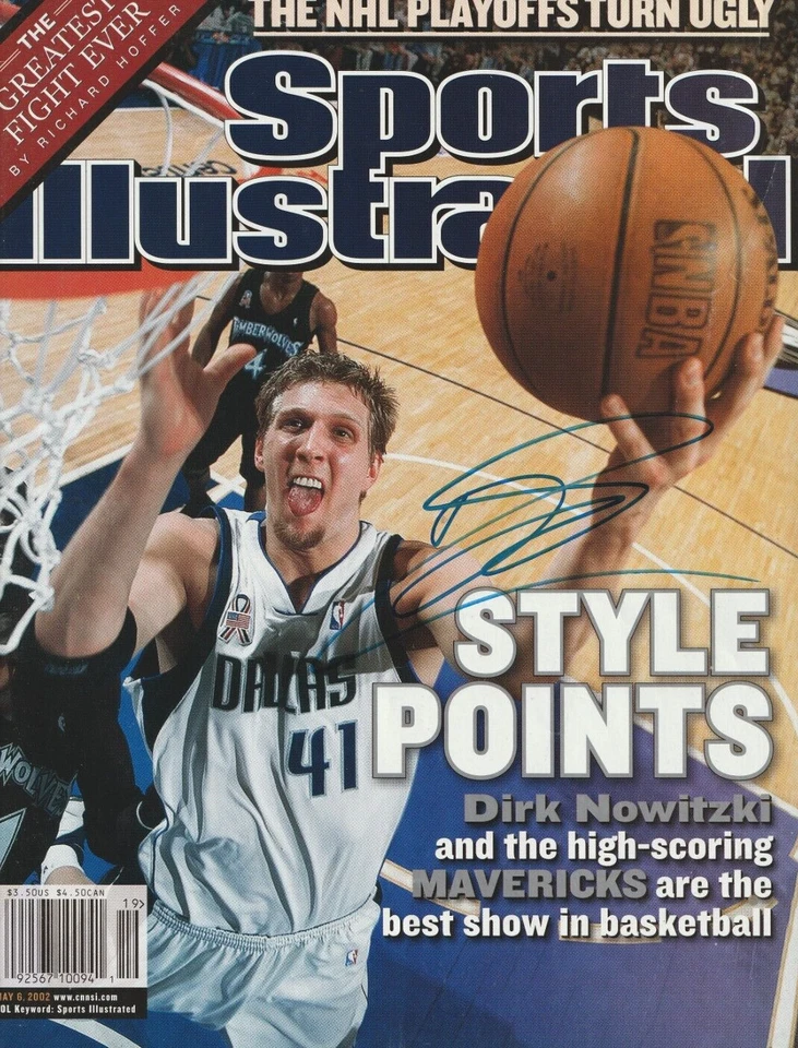 Dirk Nowitzki Autographed Sports Illustrated Magazine Full 5/6/02 - Image 1 of 1