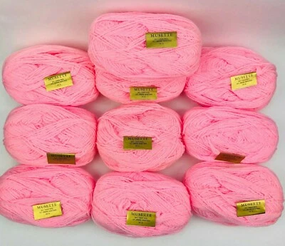 Lote de 10 hilos madejas de lana virgen angora Francia DE COLECCIÓN MUSETTE Unger rosa Foto 1 de 4