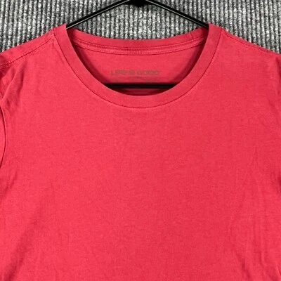 Camisa Life is Good Mujer Grande Roja Sólida Manga Larga Trituradora Exterior Informal Foto 1 de 4