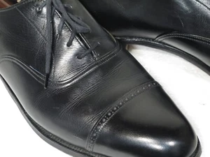 Barrie Ltd Cheaney Church Perf Cap Toe Oxford Black Shoes 11.5 Made in England - Picture 1 of 7