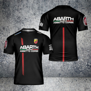 Full 3D Fashion 'ABARTH' Black Men_s T-Shirt Size S-5XL