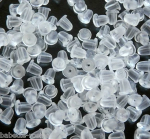 LOT de 100 EMBOUTS CAOUTCHOUC TRANSPARENT FERMOIRS BOUCLES D'OREILLES - Bijoux - Bild 1 von 1