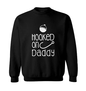 Hooked On Daddy - Father's Day Gift Fishing Boat Buoy Toddler Crewneck Sweater - Picture 1 of 8