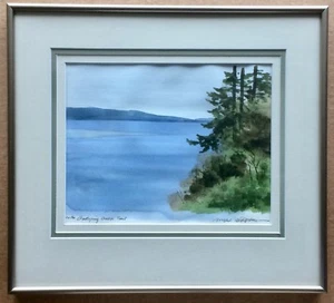 Vintage signiertes Michel DesRochers galoppierende Gänsepfad Aquarell - Rahmen 13x15" - Bild 1 von 8