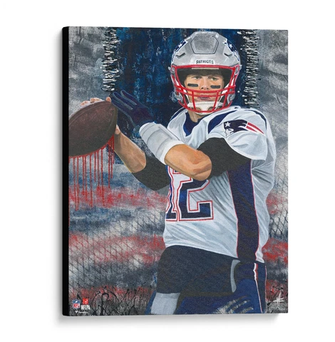 Tom Brady Patriots 16x20 Original Art and Print Item#12856893 COA Cover