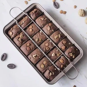 Brownieform aus Kohlenstoffstahl BPA-Frei Backblech Brownie Backform für Party - Bild 1 von 8