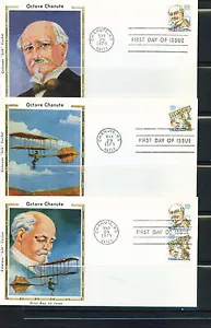 1979 FDC Set de 3 - Scott # C95-96 - Octave Chanute - Colorado Cachet UA - Imagen 1 de 1